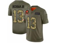 Men's Cleveland Browns #13 Odell Beckham Jr. 2019 Olive Camo Salute To Service Jersey