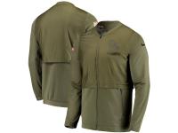 Men's Cleveland Browns Nike Olive Salute to Service Sideline Hybrid Full-Zip Jacket