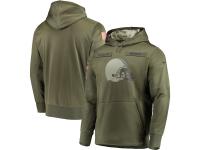 Men's Cleveland Browns Nike Olive Salute to Service Sideline Therma Performance Pullover Hoodie