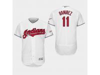 Men's Cleveland Indians 2019 All-Star Game Patch #11 White Jose Ramirez Flex Base Jersey