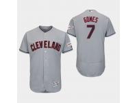 Men's Cleveland Indians 2019 All-Star Game Patch #7 Gray Yan Gomes Flex Base Jersey
