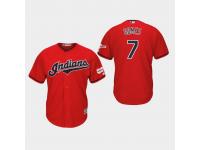 Men's Cleveland Indians 2019 All-Star Game Patch #7 Scarlet Yan Gomes Cool Base Jersey