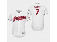 Men's Cleveland Indians 2019 All-Star Game Patch #7 White Yan Gomes Flex Base Jersey