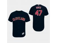 Men's Cleveland Indians #47 Navy Trevor Bauer Authentic Collection Alternate 2019 Flex Base Jersey