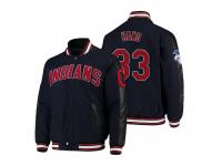 Men's Cleveland Indians Brad Hand Navy Full-Snap Scrimmage Varsity Jacket