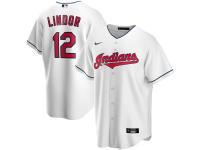 Men's Cleveland Indians Francisco Lindor Nike White Home 2020 Player Jersey