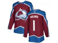 Men's Colorado Avalanche #1 Semyon Varlamov adidas Burgundy Authentic Jersey