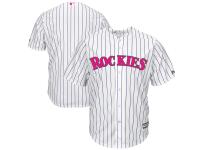 Men's Colorado Rockies Majestic White Mother's Day Cool Base Team Jersey