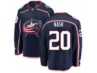 Men's Columbus Blue Jackets #20 Riley Nash Navy Blue Home Breakaway NHL Jersey