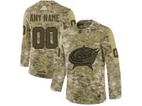 Men's Columbus Blue Jackets Adidas Customized Limited 2019 Camo Salute to Service Jersey