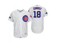 Men's Cubs 2018 Postseason White Ben Zobrist Flex Base Home Jersey