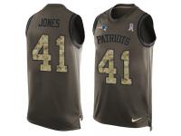 Men's Cyrus Jones #41 Nike Green Jersey - NFL New England Patriots Salute to Service Tank Top