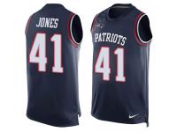 Men's Cyrus Jones #41 Nike Navy Blue Jersey - NFL New England Patriots Player Name & Number Tank Top