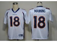 Men's Denver Broncos #18 Peyton Manning White Throwback Jersey