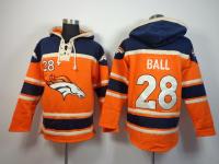 Men's Denver Broncos #28 Montee Ball Blue-Orange Sawyer Hooded Sweatshirt Stitched Jersey