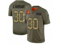 Men's Denver Broncos #30 Phillip Lindsay 2019 Olive Camo Salute To Service Jersey