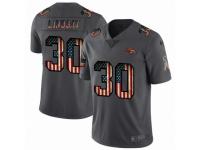 Men's Denver Broncos #30 Phillip Lindsay Limited Black USA Flag 2019 Salute To Service Football Jersey