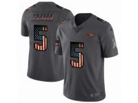 Men's Denver Broncos #5 Joe Flacco Limited Black USA Flag 2019 Salute To Service Football Jersey