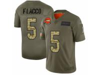 Men's Denver Broncos #5 Joe Flacco Olive/Camo 2019 Salute To Service Football Jersey