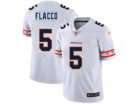 Men's Denver Broncos #5 Joe Flacco White Team Logo Fashion Limited Football Jersey