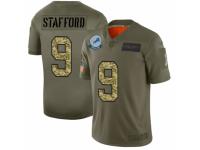 Men's Detroit Lions #9 Matthew Stafford 2019 Olive Camo Salute To Service Jersey