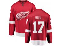 Men's Detroit Red Wings #17 Brett Hull Authentic Red Home Breakaway NHL Jersey