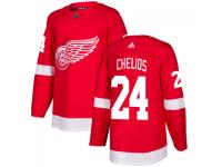 Men's Detroit Red Wings #24 Chris Chelios adidas Red Authentic Jersey