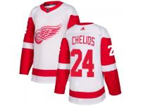 Men's Detroit Red Wings #24 Chris Chelios adidas White Authentic Jersey