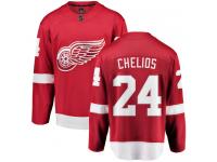 Men's Detroit Red Wings #24 Chris Chelios Authentic Red Home Breakaway NHL Jersey