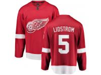 Men's Detroit Red Wings #5 Nicklas Lidstrom Authentic Red Home Breakaway NHL Jersey