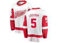 Men's Detroit Red Wings #5 Nicklas Lidstrom Authentic White Away Breakaway NHL Jersey