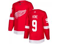 Men's Detroit Red Wings #9 Gordie Howe adidas Red Authentic Jersey