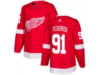Men's Detroit Red Wings #91 Sergei Fedorov adidas Red Authentic Jersey