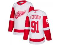 Men's Detroit Red Wings #91 Sergei Fedorov adidas White Authentic Jersey