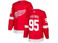 Men's Detroit Red Wings #95 Dennis Cholowski adidas Red Authentic Jersey