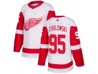 Men's Detroit Red Wings #95 Dennis Cholowski adidas White Authentic Jersey