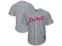 Men's Detroit Tigers Majestic Gray Mother's Day Cool Base Team Jersey