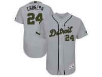 Men's Detroit Tigers Miguel Cabrera Majestic Gray 2017 Memorial Day Authentic Collection Flex Base Player Jersey