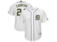 Men's Detroit Tigers Miguel Cabrera Majestic White 2018 Memorial Day Cool Base Player Jersey