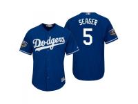 Men's Dodgers 2018 World Series Majestic Royal Corey Seager Cool Base Jersey