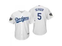 Men's Dodgers 2018 World Series Majestic White Corey Seager Cool Base Jersey