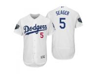 Men's Dodgers 2018 World Series Majestic White Corey Seager Flex Base Jersey