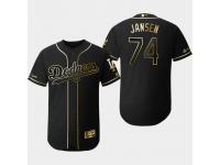 Men's Dodgers 2019 Black Golden Edition Kenley Jansen Flex Base Stitched Jersey