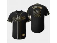 Men's Dodgers 2019 Black Golden Edition Ross Stripling Flex Base Stitched Jersey