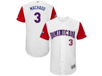 Men's Dominican Republic Baseball Manny Machado Majestic White 2017 World Baseball Classic Authentic Jersey