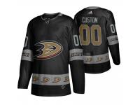 Men's Ducks #00 Custom Black Breakaway Logo sleeve Jersey