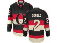 Men's Dylan DeMelo Authentic Black Reebok Jersey NHL Ottawa Senators #2 Third