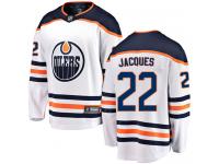 Men's Edmonton Oilers #22 Jean-Francois Jacques White Away Breakaway NHL Jersey