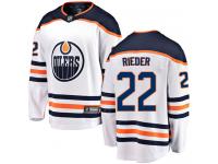 Men's Edmonton Oilers #22 Tobias Rieder White Away Breakaway NHL Jersey