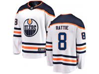 Men's Edmonton Oilers #8 Ty Rattie White Away Breakaway NHL Jersey